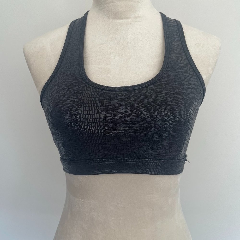 Bombshell Sportswear - Shine Sports Bra - Black Python - Size S - EUC